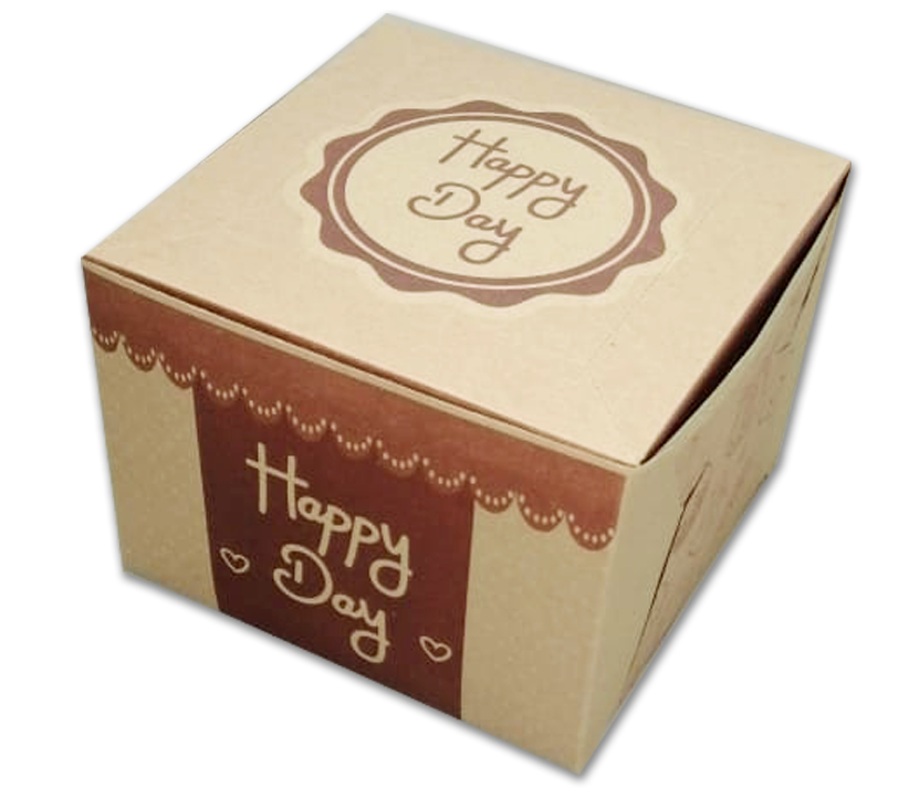 caja torta cuadrada kraft